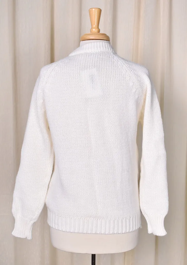 1960s Vintage Cream Pocket Cardigan