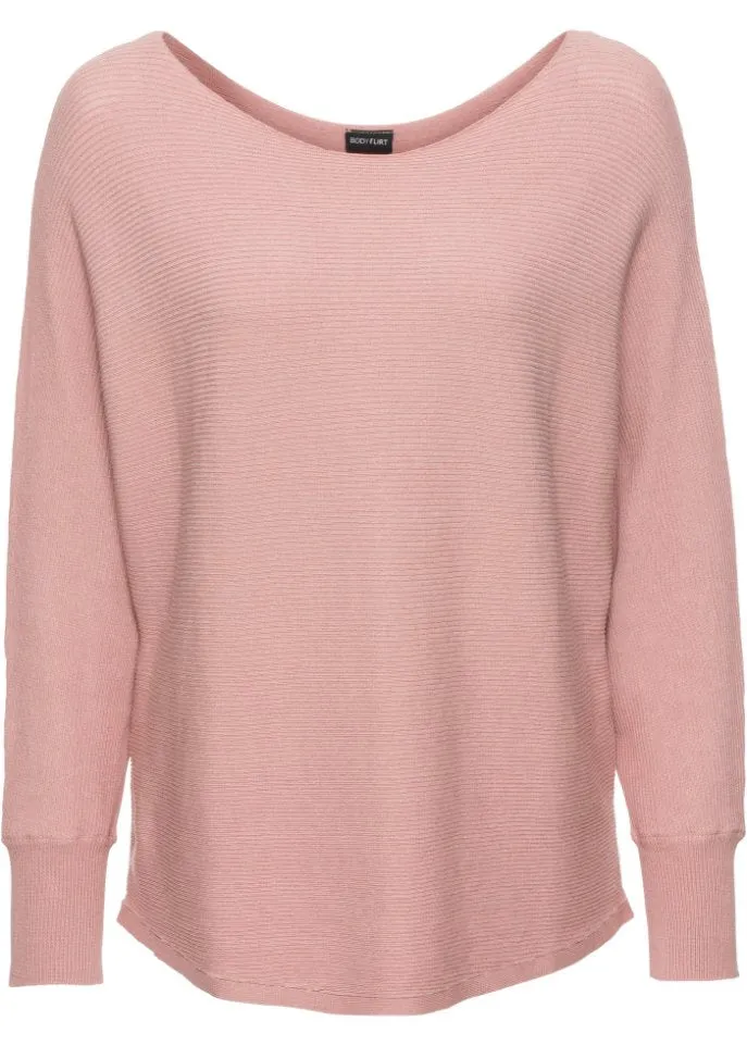 Bodyflirt oversized ribbed sweater, pink