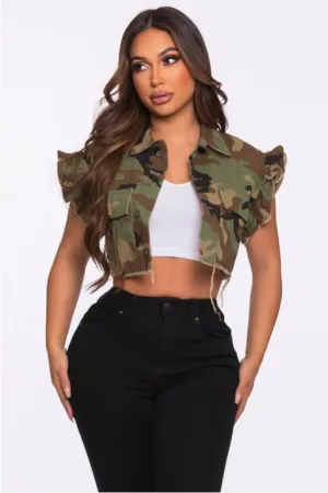 Camo Ruffle Vest