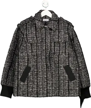 Cloeys Black Oversize Tweed Jacket UK S