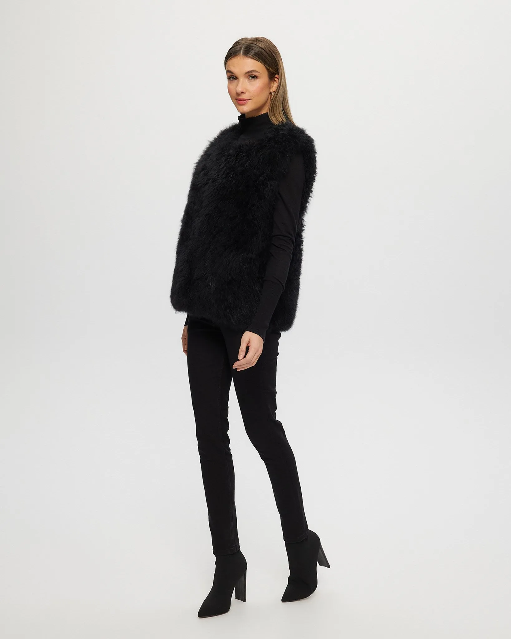 Collarless Select Cashmere Goat Vest