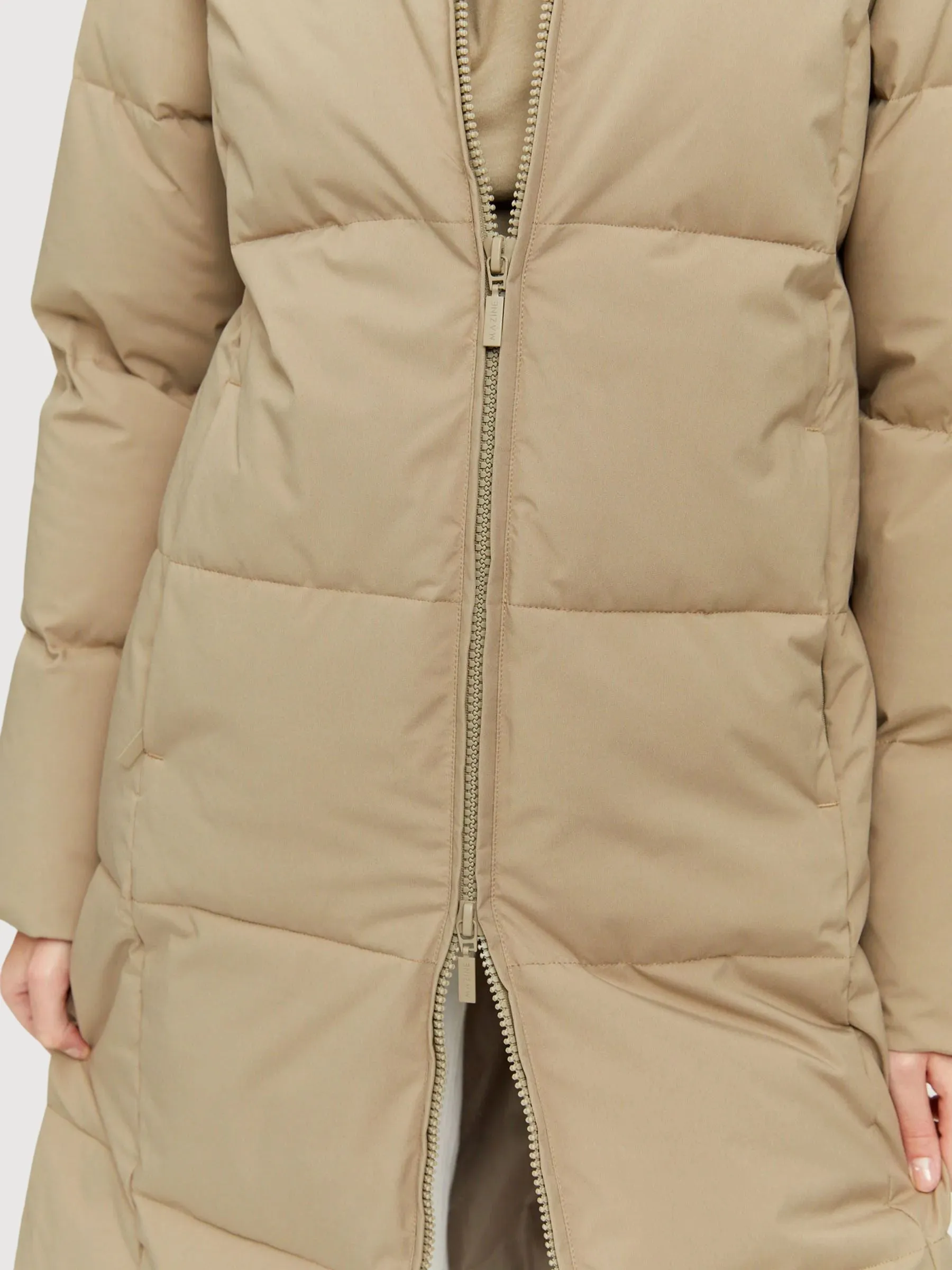 Elmira Puffer Coat Taupe Women | Mazine