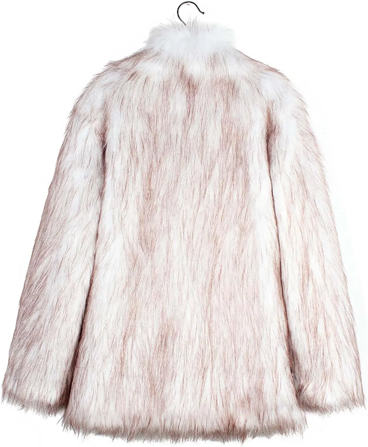 Faux Fur Winter Long Coats Women Warm Lapel Faux Fur Fuzzy Coat Jacket Overcoat Fashion Open Front Cardigan Outerwear