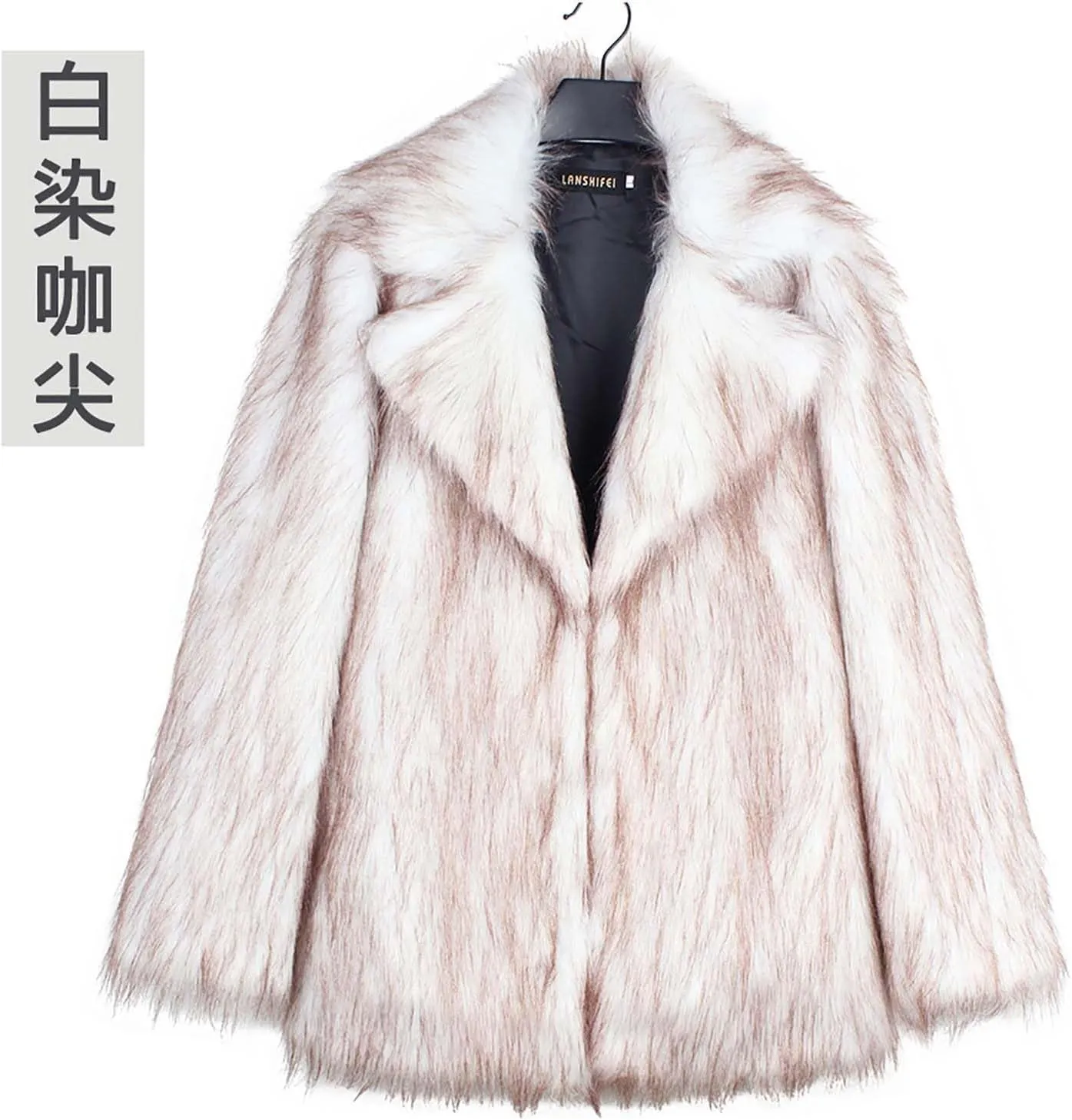 Faux Fur Winter Long Coats Women Warm Lapel Faux Fur Fuzzy Coat Jacket Overcoat Fashion Open Front Cardigan Outerwear