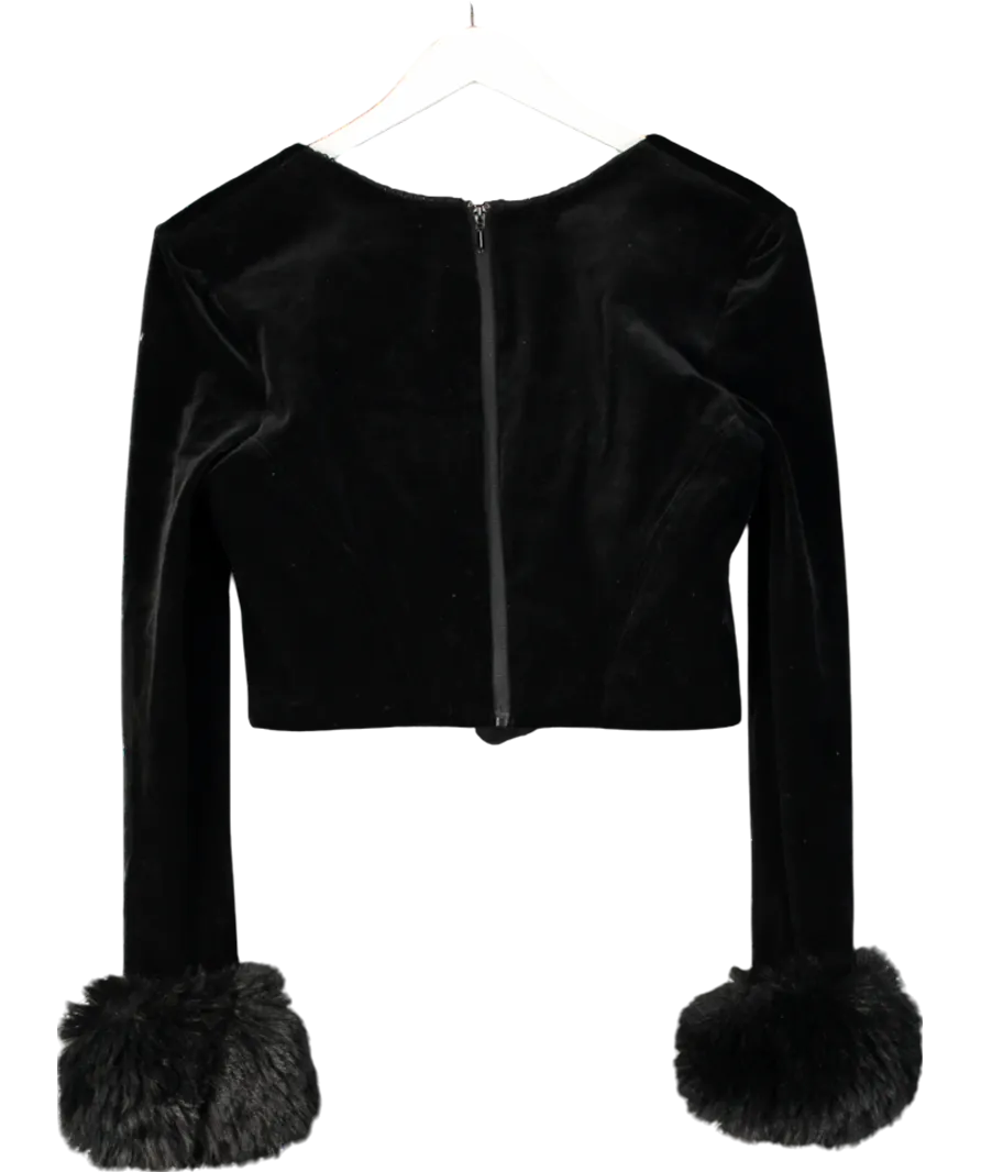 House of CB Catriona Black Velvet Corset Top UK L