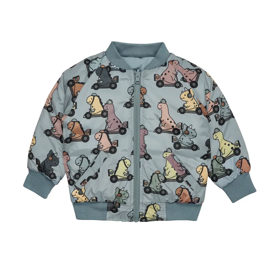 Huxbaby Dino Racer Reversible Bomber - Slate   Teal
