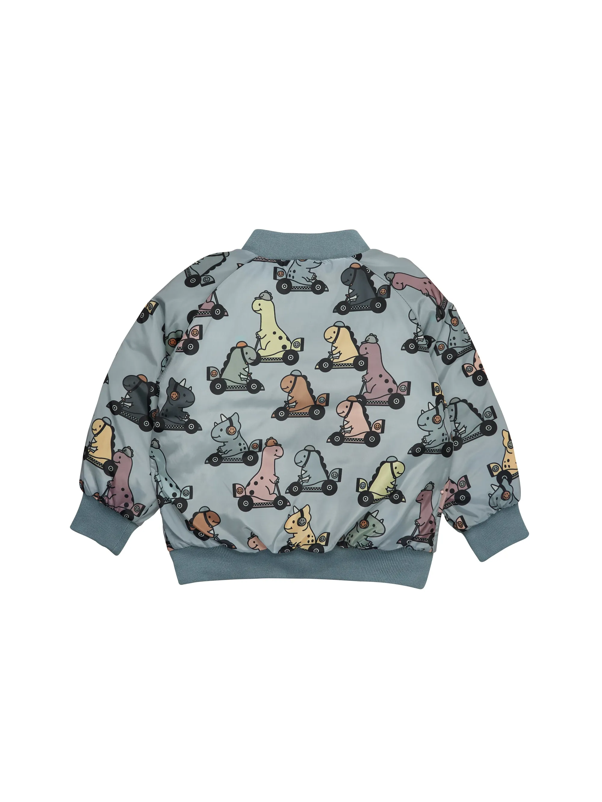 Huxbaby Dino Racer Reversible Bomber - Slate   Teal