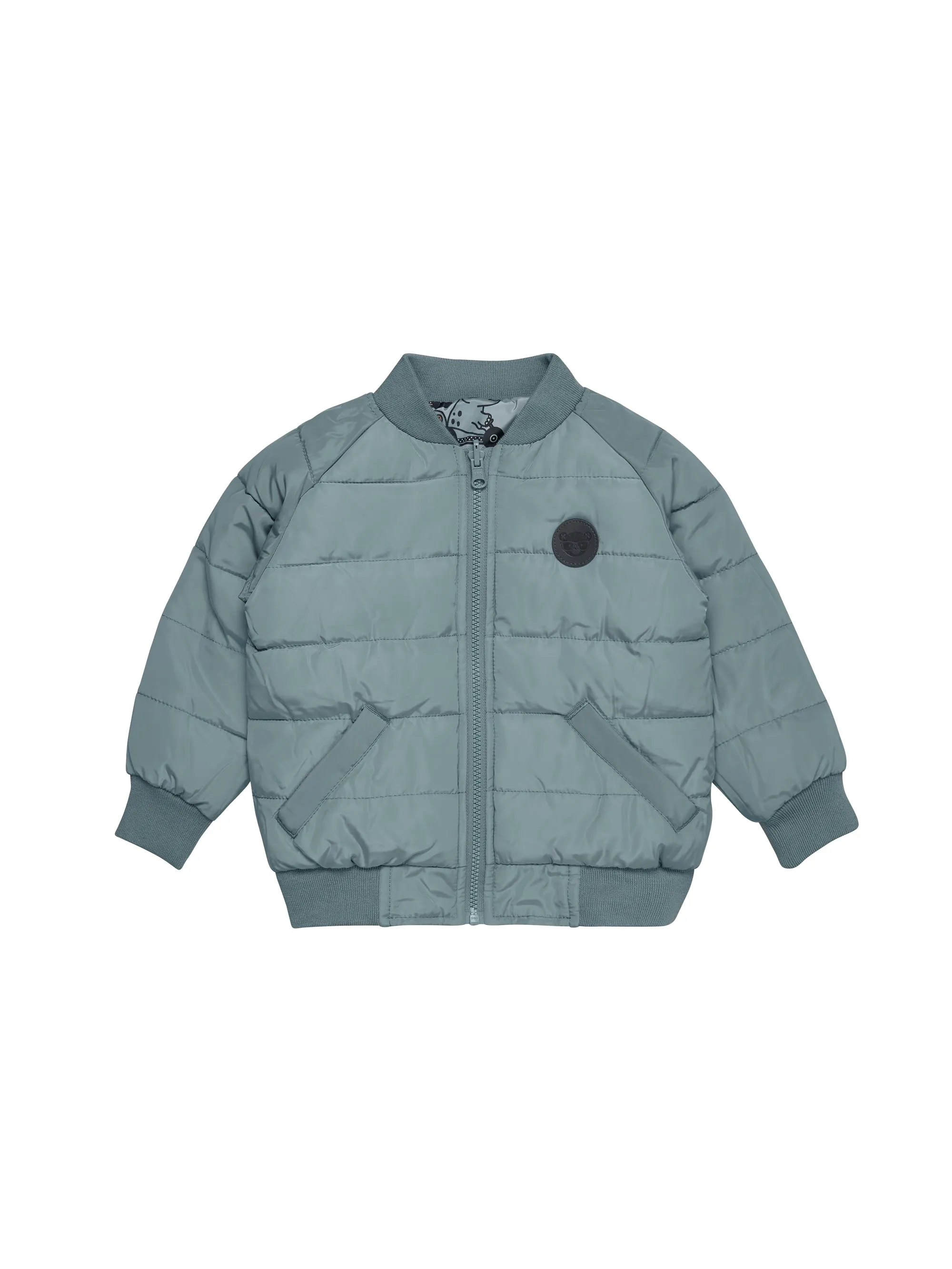 Huxbaby Dino Racer Reversible Bomber - Slate   Teal