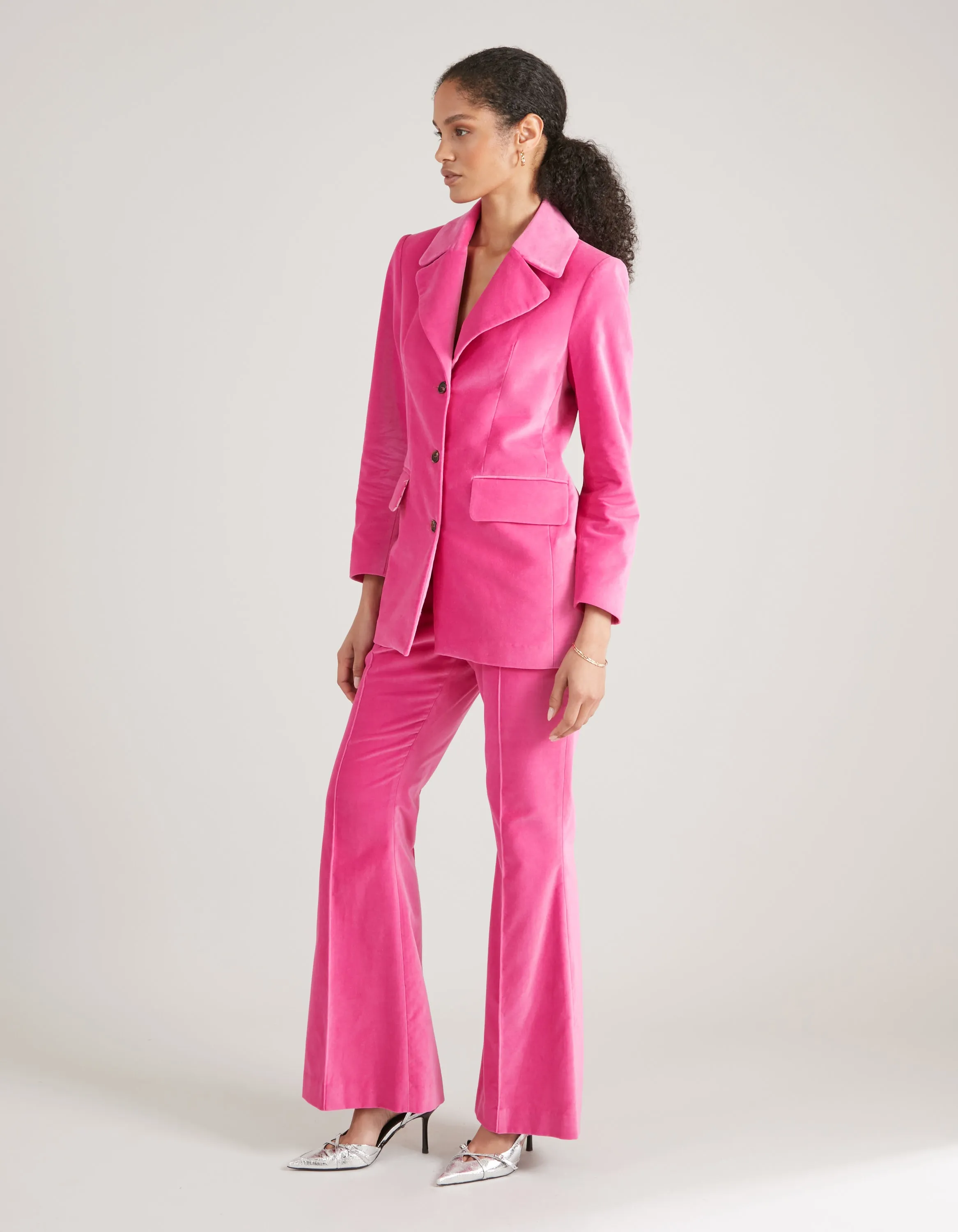 Kelly Fuchsia Velvet Trousers