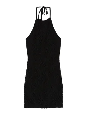 Knitted dress Bershka, black
