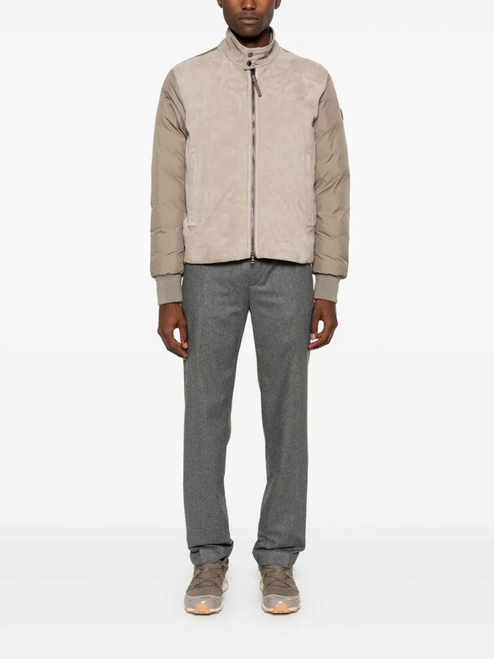 Lountere suede-panel puffer jacket