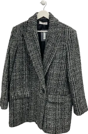 MANGO Black Tweed Blazer UK L