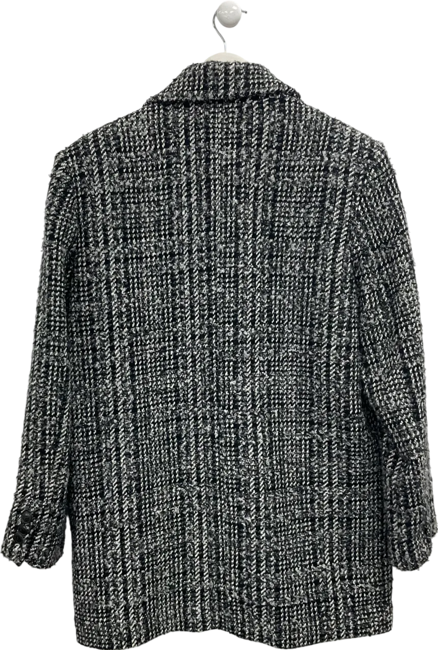 MANGO Black Tweed Blazer UK L