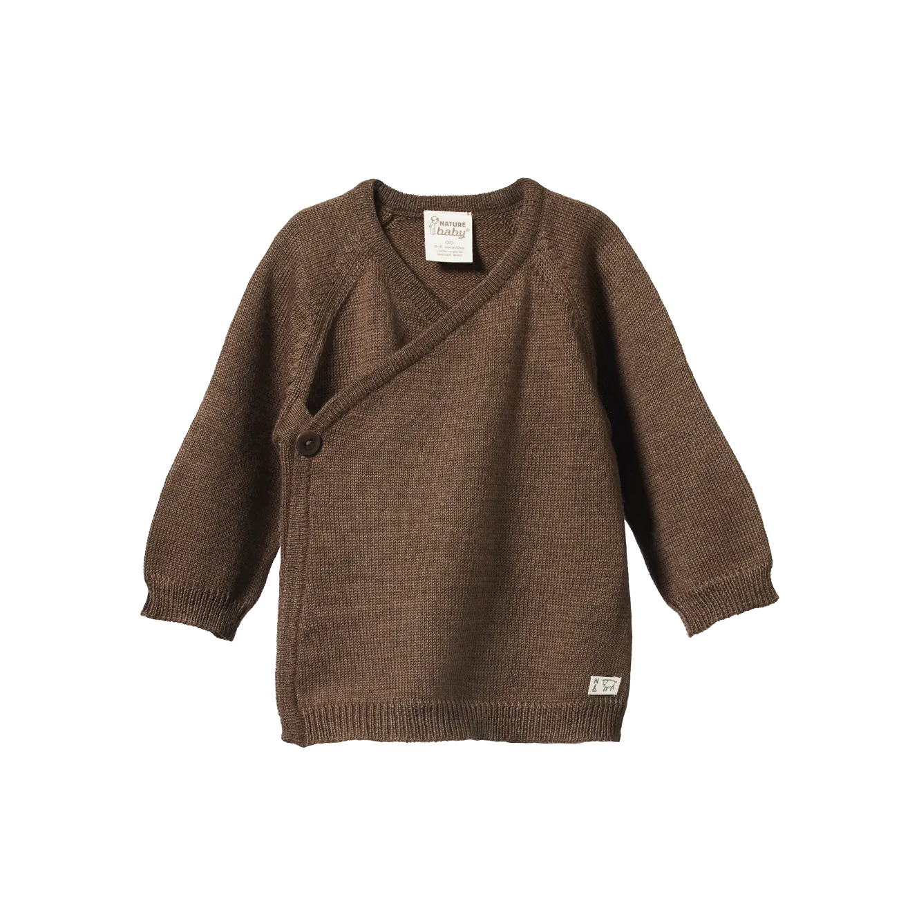 Nature Baby Merino Knit Kimono Jacket - Acorn Marl