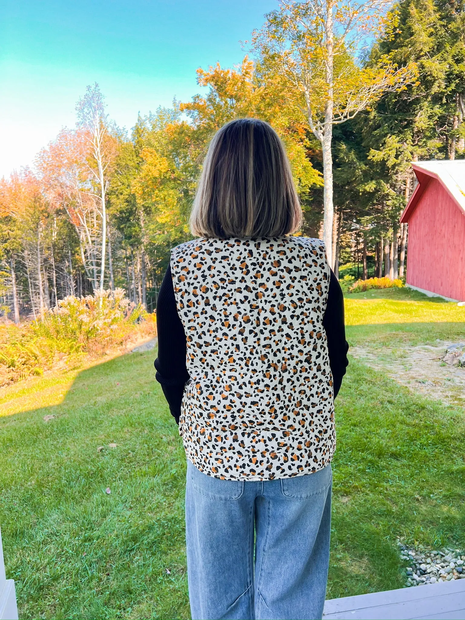 On The Hunt Vest - Ecru Cheetah