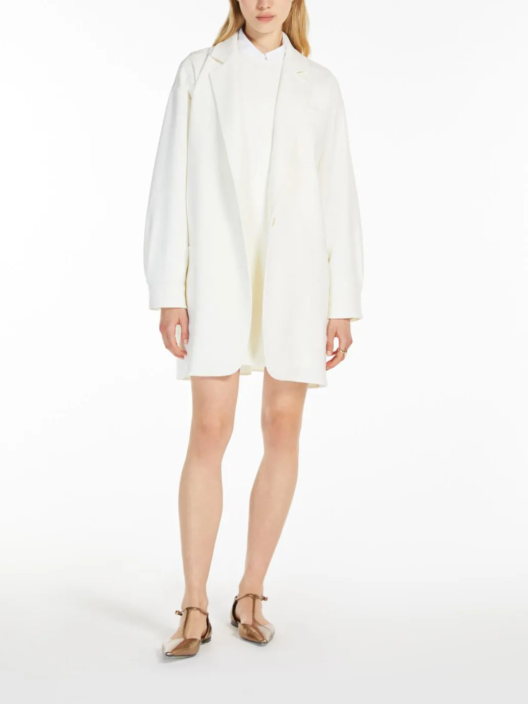 Orlaya oversize stretch-wool canvas jacket