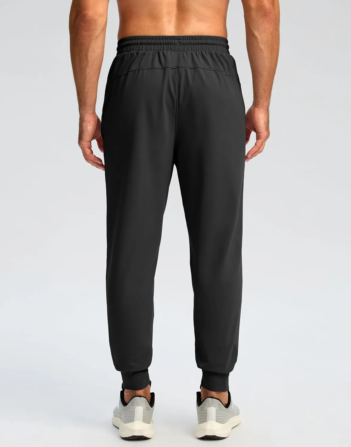 Pudolla Men's Fleece Lined Joggers Sweatpants with Zipper Pockets Winter Warm Pants for Men Running Workout Gym Athletic