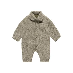 Quincy Mae Shearling Jumpsuit - Olive