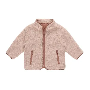 Quincy Mae Shearling Zip Jacket - Blush
