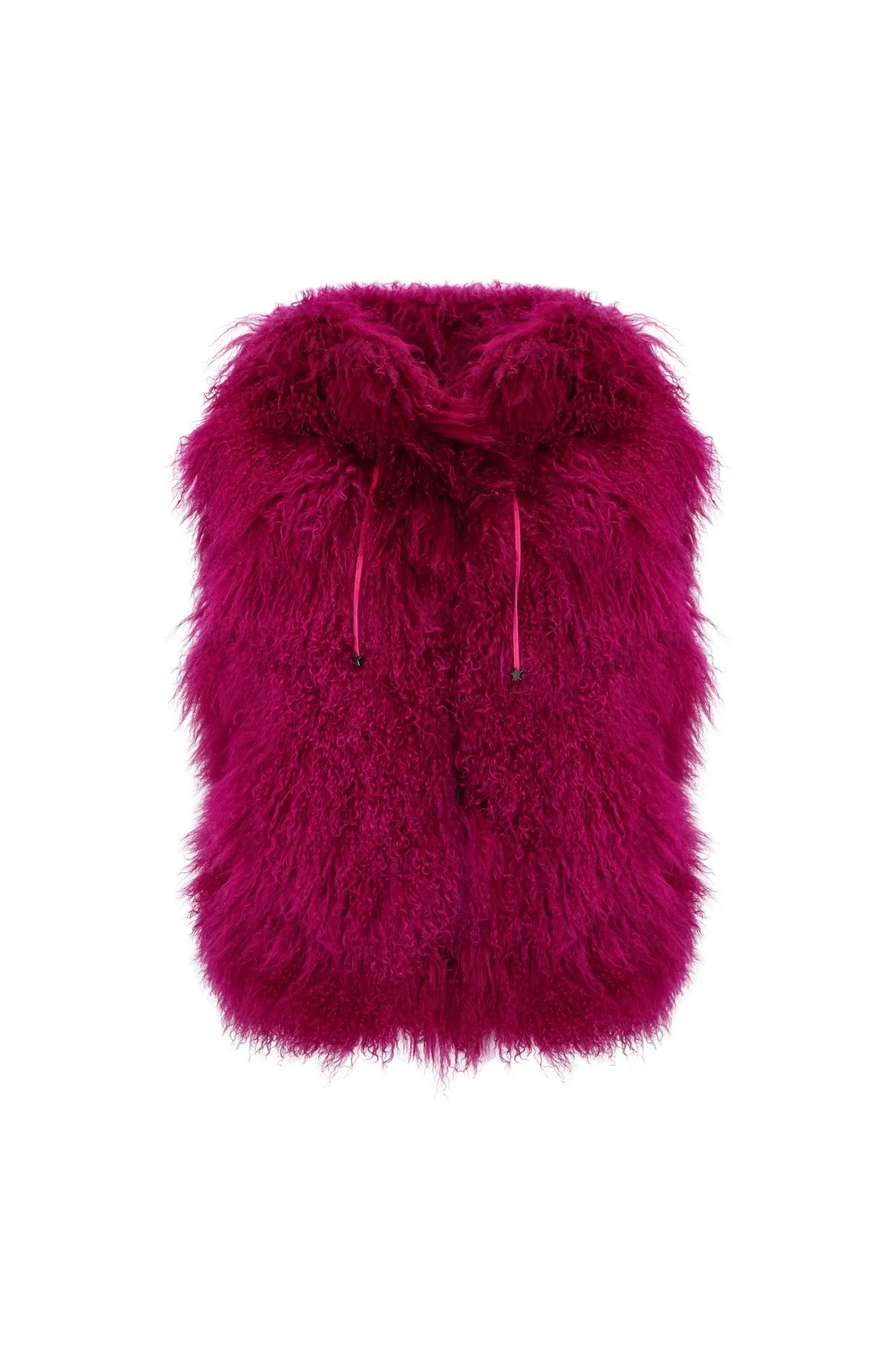 Reversible Mongolian Shearling Lamb Vest with Loro Piana Wool and Cashmere Blend