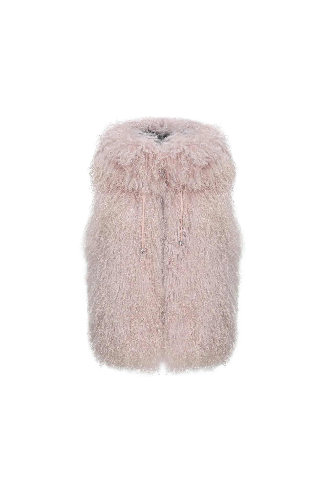 Reversible Mongolian Shearling Lamb Vest with Loro Piana Wool and Cashmere Blend