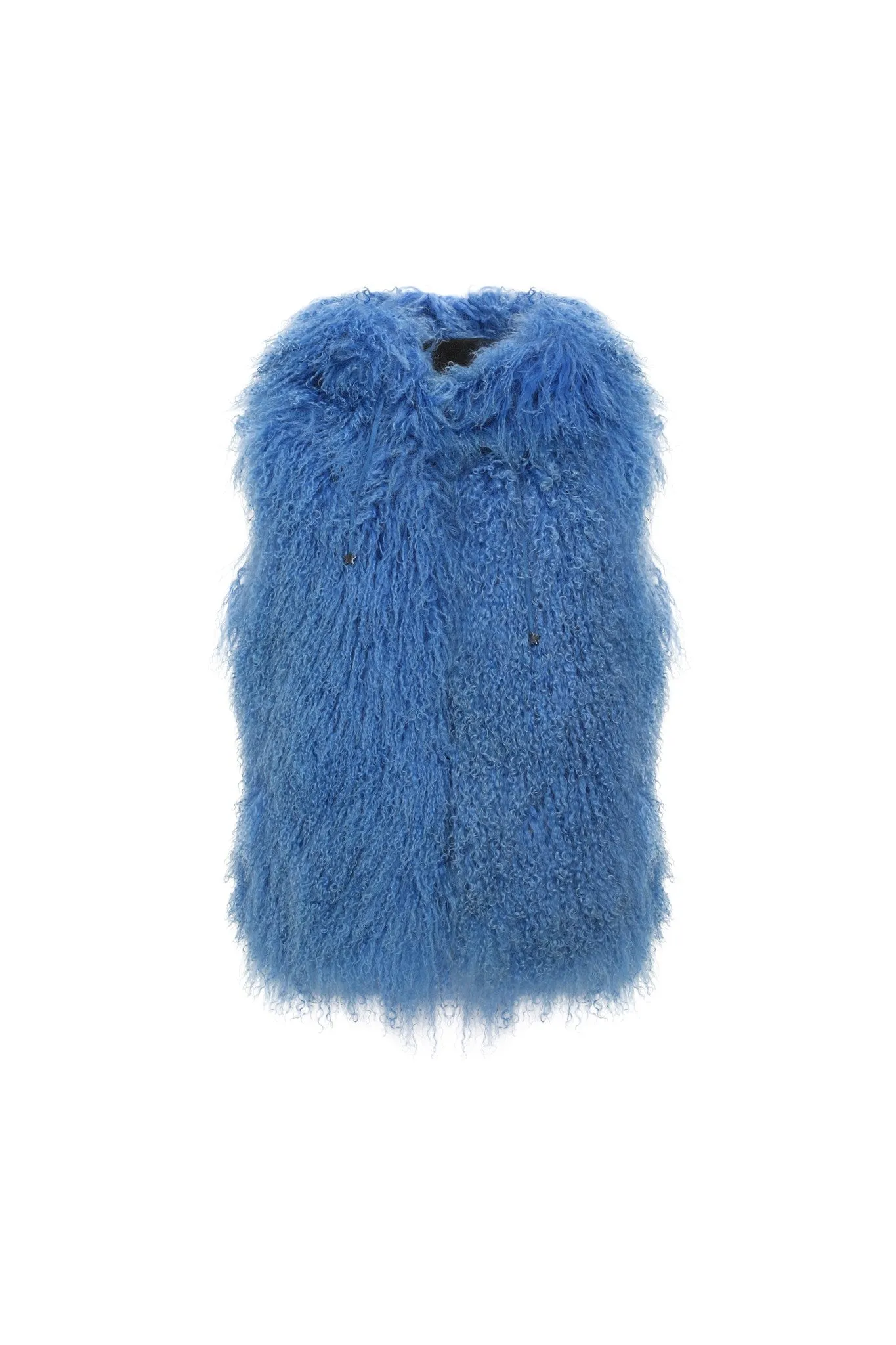 Reversible Mongolian Shearling Lamb Vest with Loro Piana Wool and Cashmere Blend