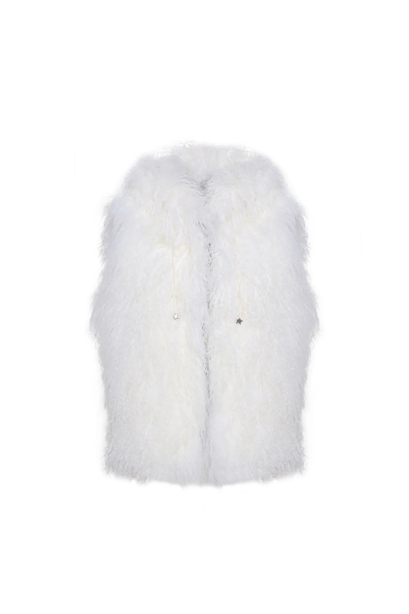 Reversible Mongolian Shearling Lamb Vest with Loro Piana Wool and Cashmere Blend