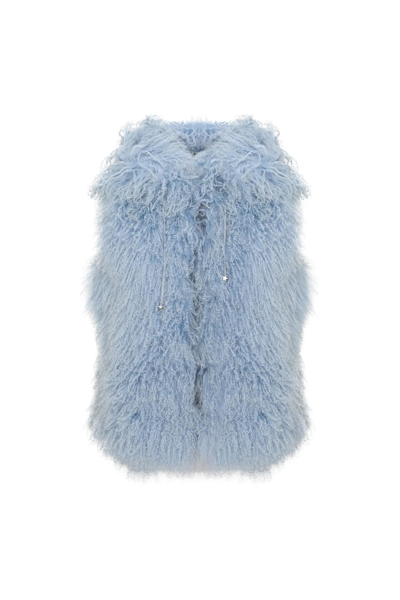 Reversible Mongolian Shearling Lamb Vest with Loro Piana Wool and Cashmere Blend