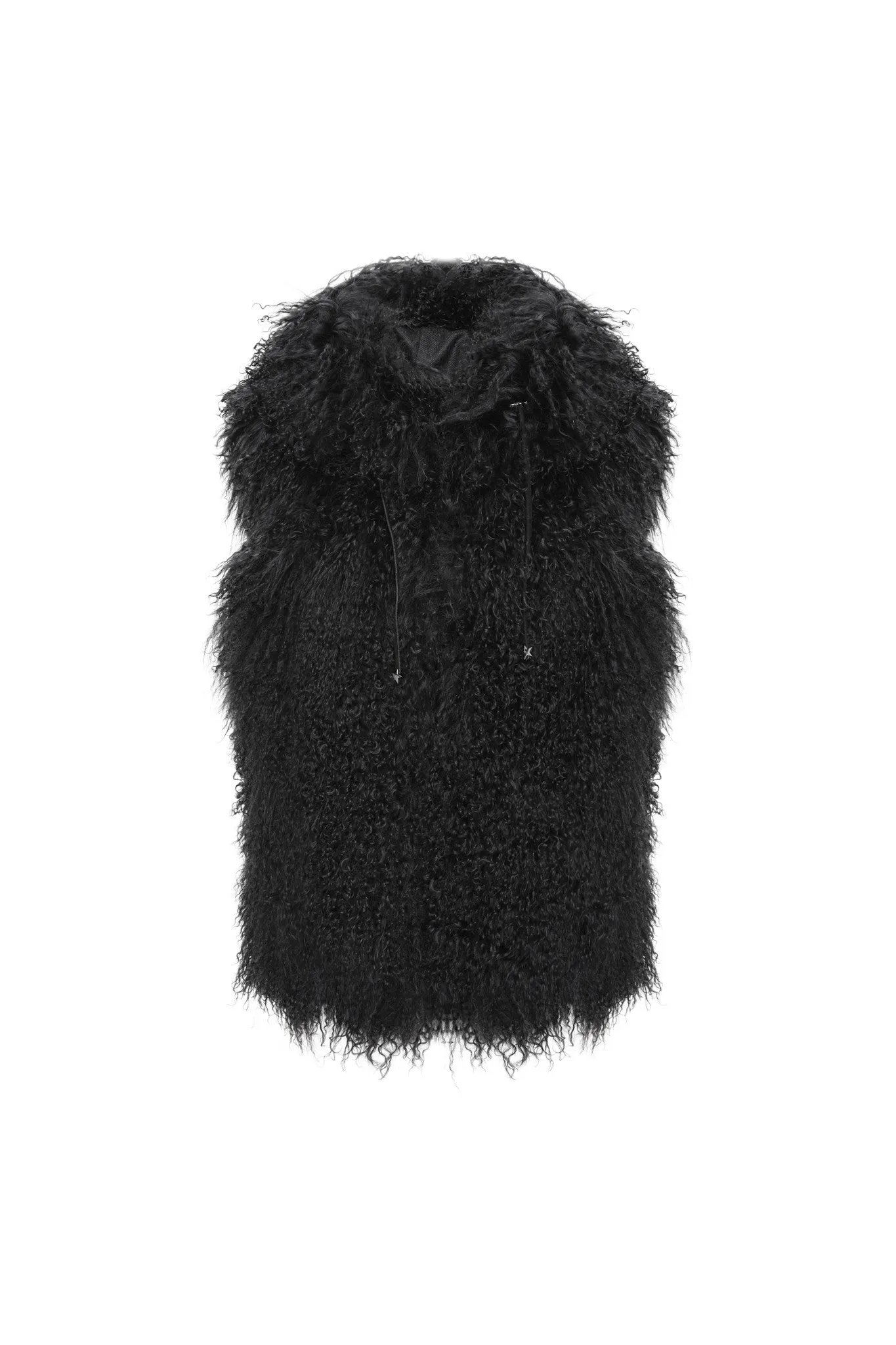 Reversible Mongolian Shearling Lamb Vest with Loro Piana Wool and Cashmere Blend