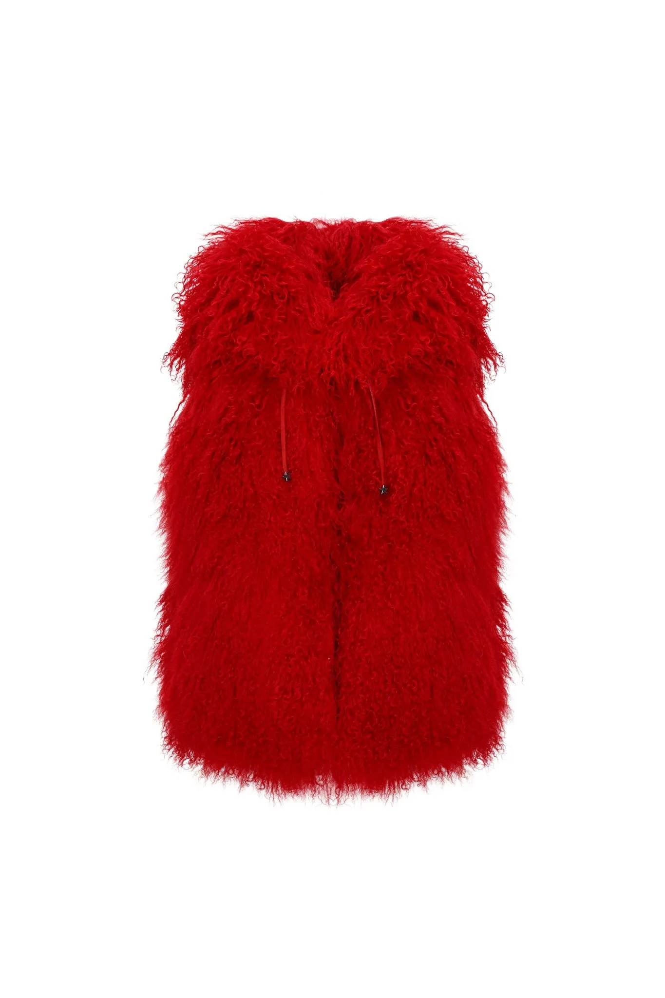 Reversible Mongolian Shearling Lamb Vest with Loro Piana Wool and Cashmere Blend