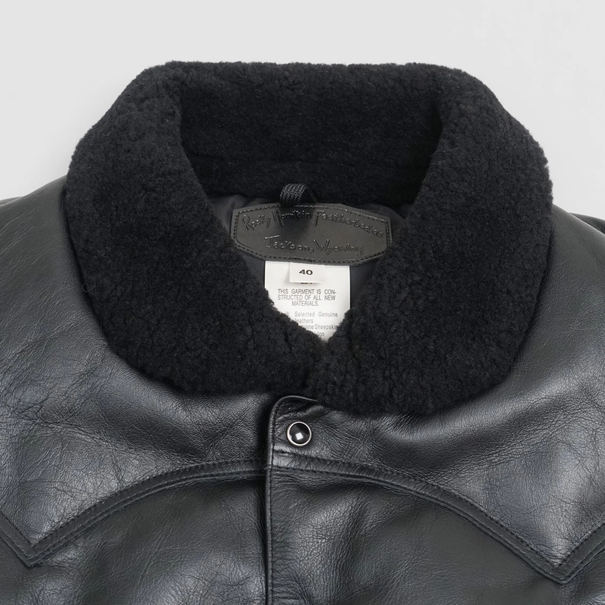 Rocky Mountain Featherbed Black Leather Down Vest