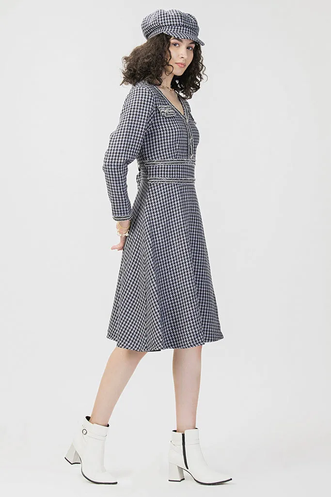 Winter Monochrome Tweed Dress