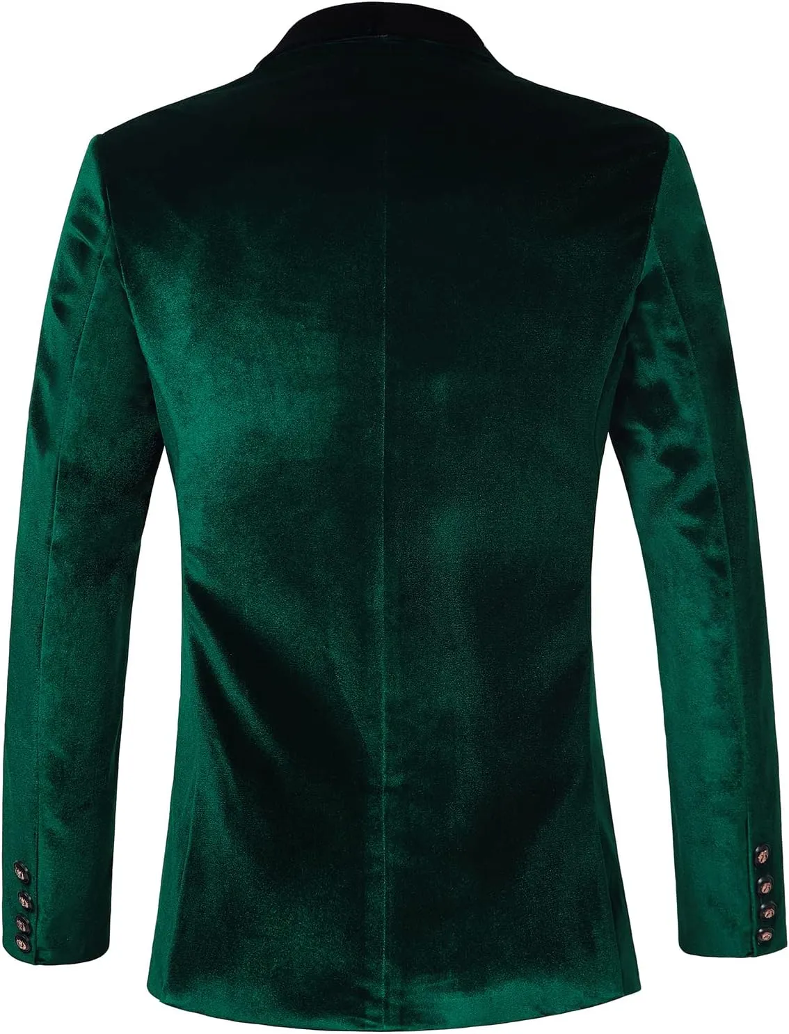 WZIKAI Mens Velvet Blazer Slim Fit One Button Solid Suit Jacket Sport Coat for Wedding Prom Dinner Party